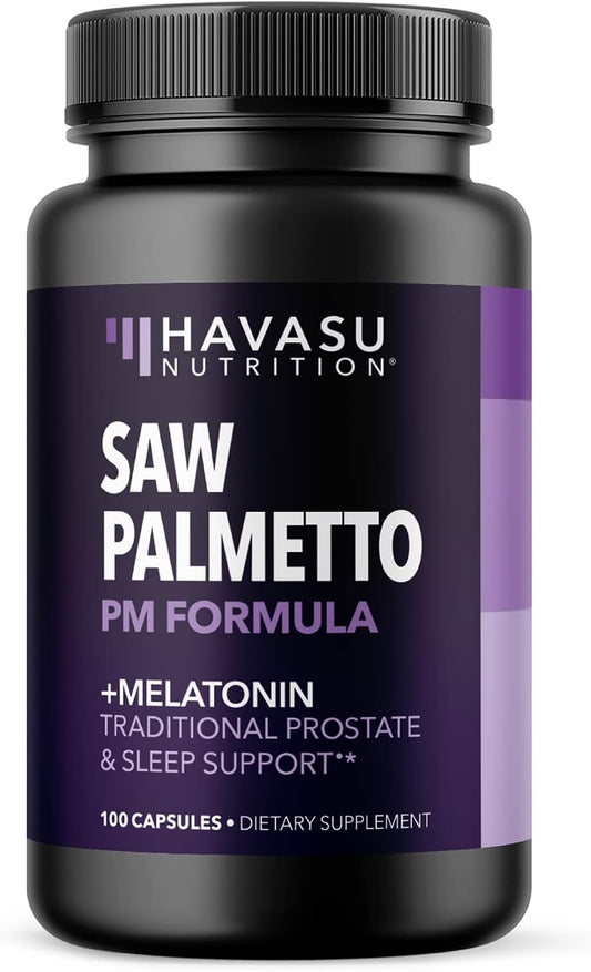 Saw Palmetto with Melatonin for Sleep & Prostate Supplement 100 capsules