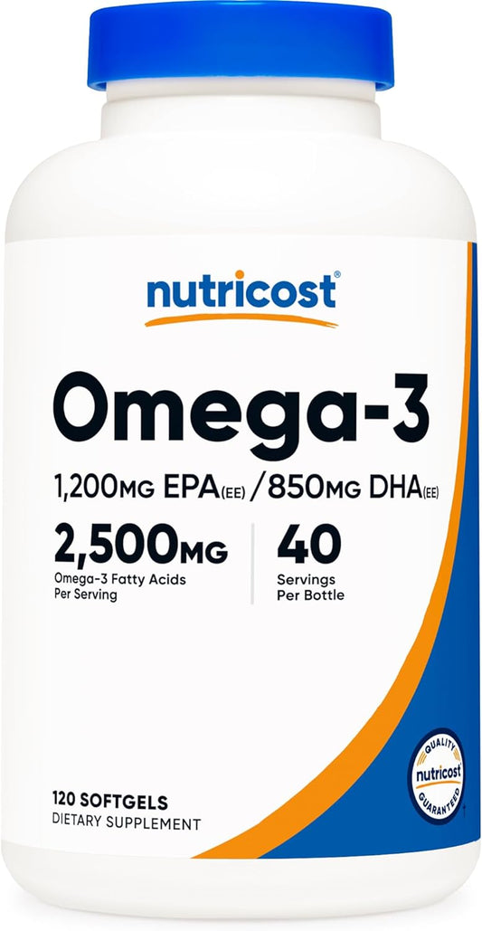 Nutricost Omega 3 Fish Oil - 2500MG, 120 Softgels