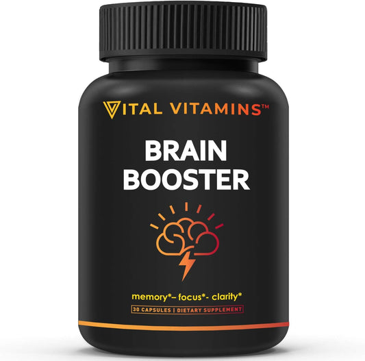 Vital Vitamins Brain Supplements for Memory & Focus  30 count