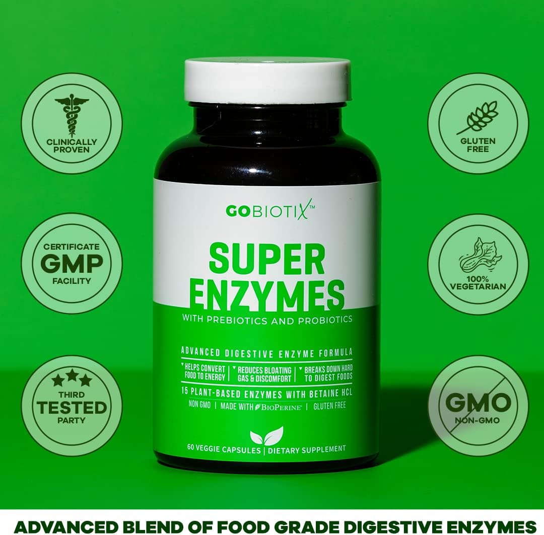 Super Enzymes  - Digestive with Prebiotics and Probiotics 60 Capsules