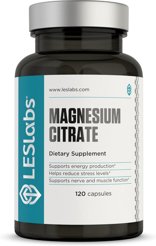 Roll over image to zoom in LES Labs Magnesium Citrate – Stress Relief,120 Capsules