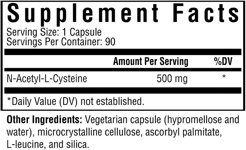 NAC | 500 mg N-Acetyl-L-Cysteine -90 capsules