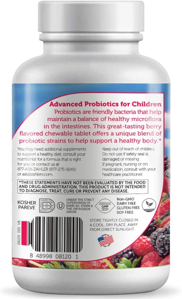 Zahler Kidophilus, Kids Probiotic, Great Tasting Probiotics for Kids, Certified Kosher (90 Count)