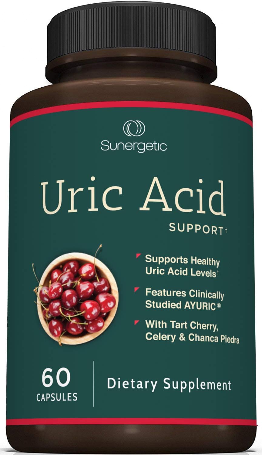 Sunergetic Premium Uric Acid Support Supplement- 60 Veggie Capsules