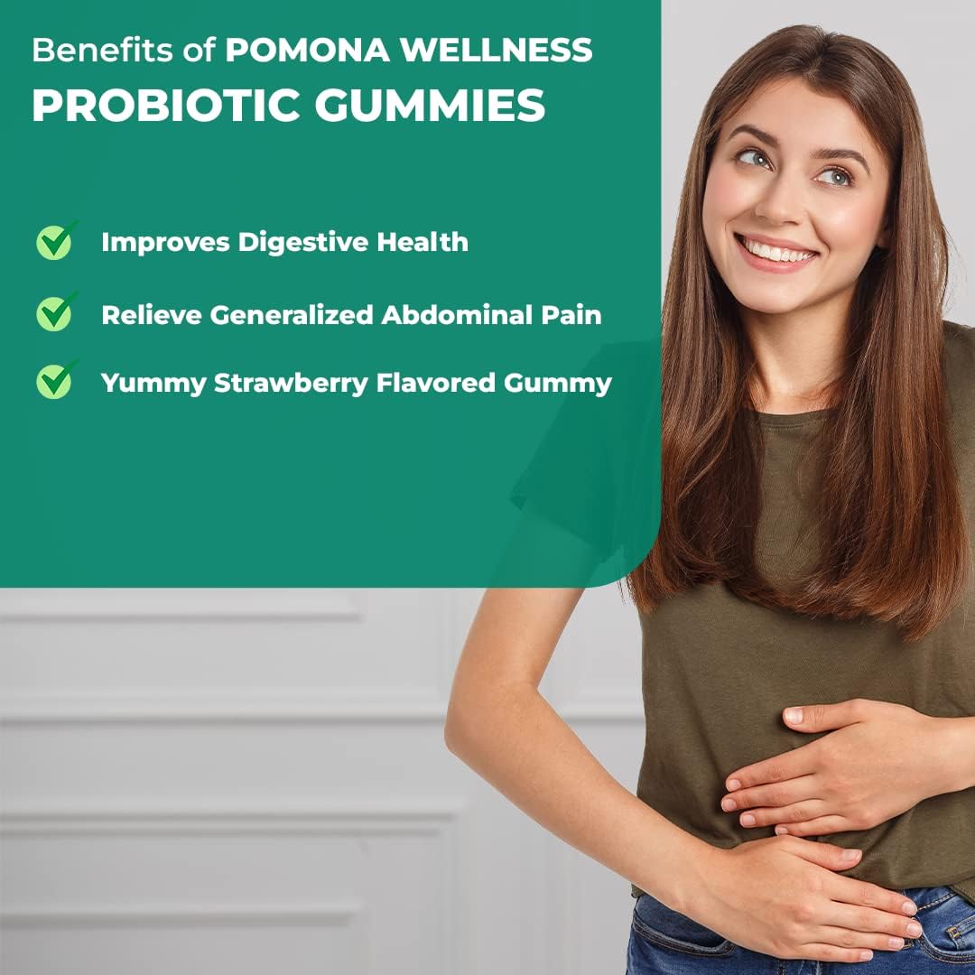 Pomona Wellness Organic Probiotic Gummies for Adults to Help Support 60 Gummy