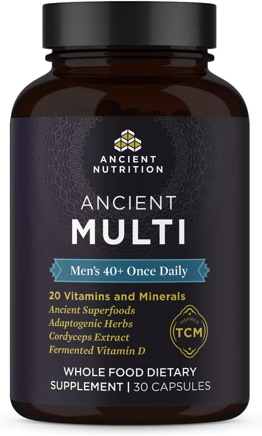 Ancient Nutrition Multivitamin for Men, Ancient Multi Men's 40+ Once Daily Vitamin Supplement 30 Count