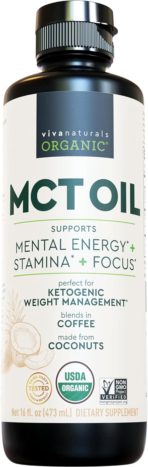 Viva Naturals Organic MCT Oil for Keto Coffee (16 fl oz)