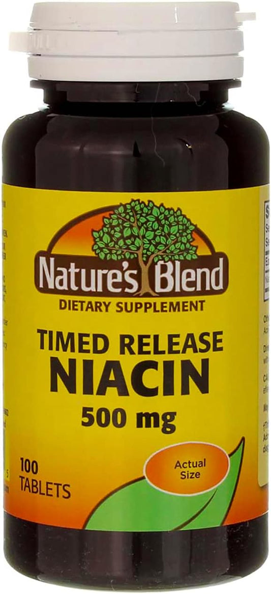 Nature's Blend Niacin Timed Release 500 mg 500 mg 100 Tabs