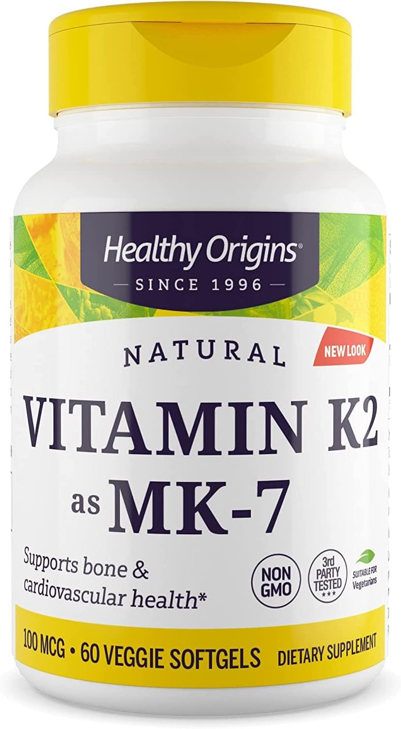 Healthy Origins Vitamin K2 as MK-7, 60 Veggie Softgels