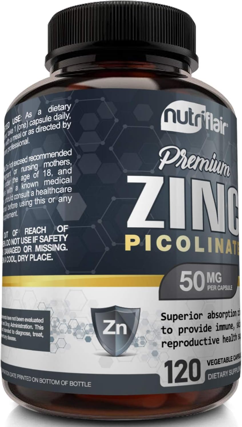 NutriFlair Zinc Picolinate 50mg, 120 Capsules