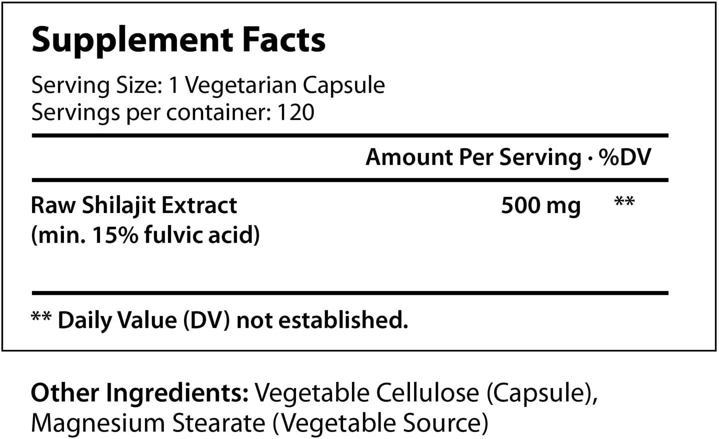 Shilajit  120 Vegetarian capsules