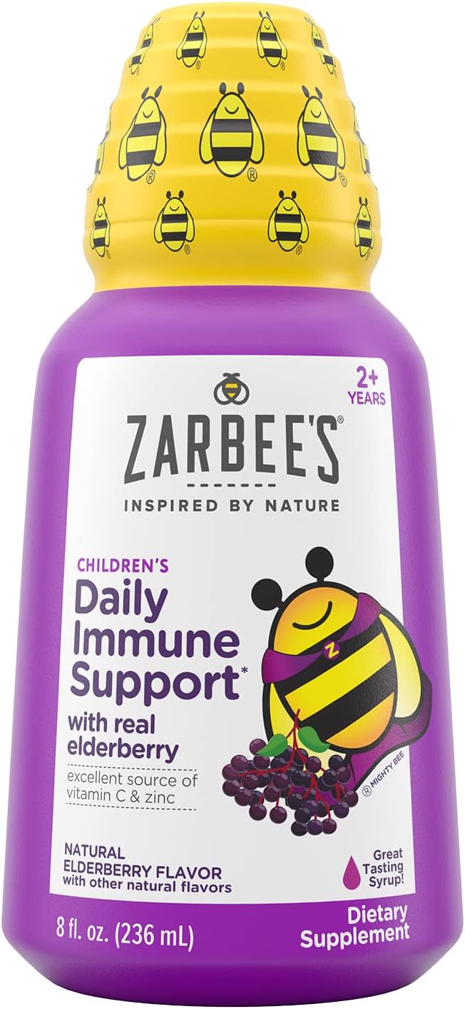 Zarbee's Black Elderberry Syrup for Kids Daily Immune Support