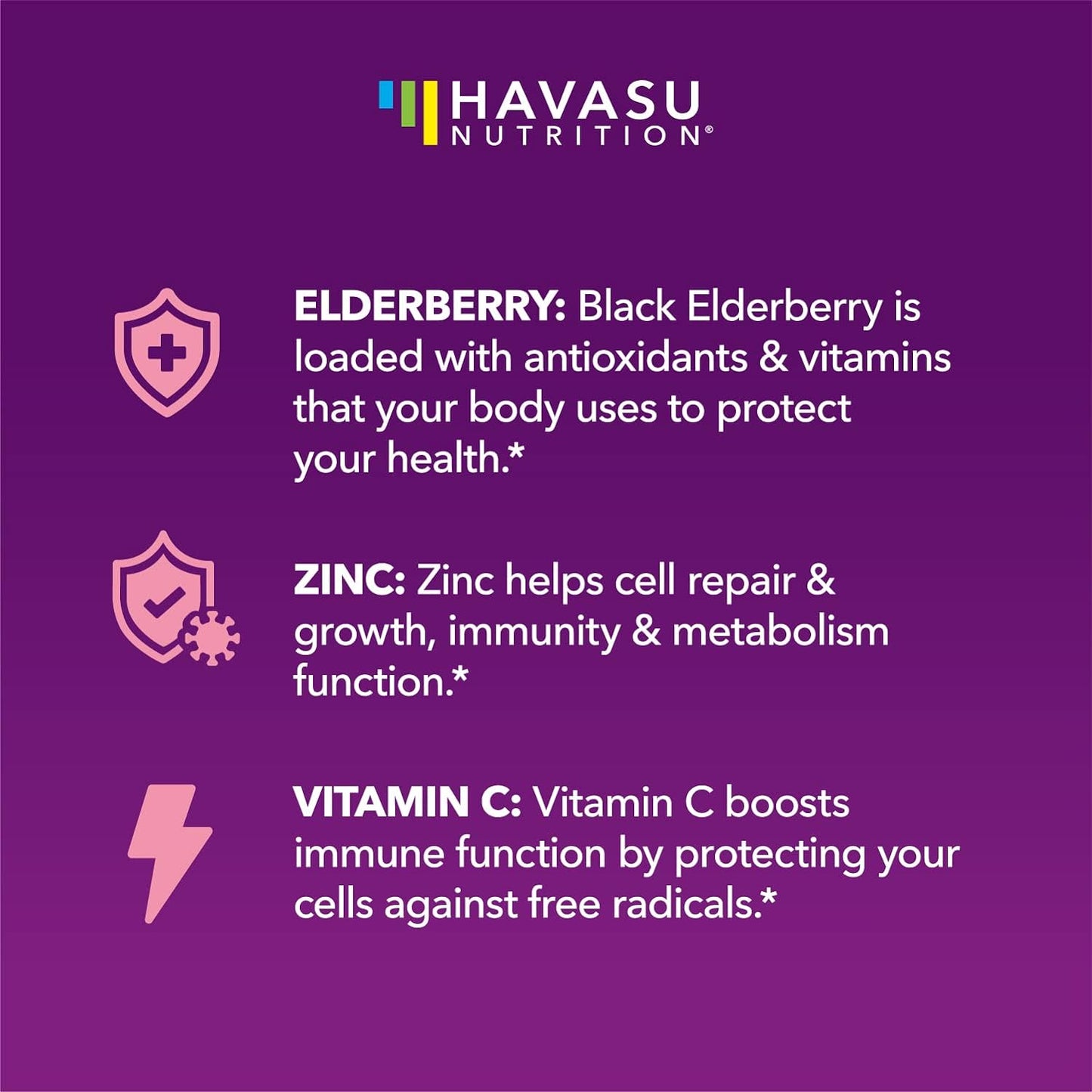 HAVASU NUTRITION Elderberry Gummies for Kids 60 Gummies