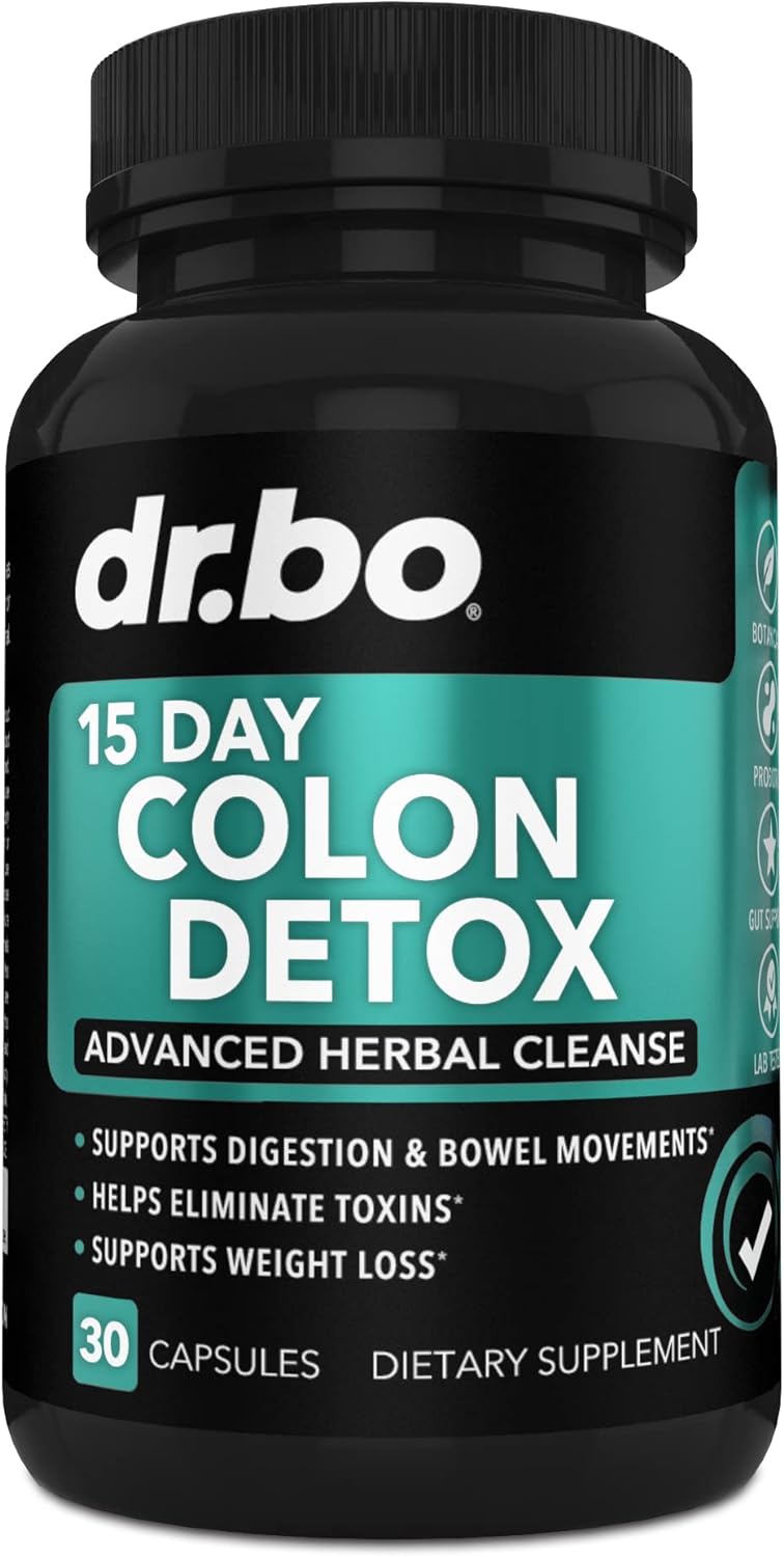 Colon Cleanser Detox for Weight Flush - 15 Day Intestinal Cleanse Pills & Probiotic - 30 capsules