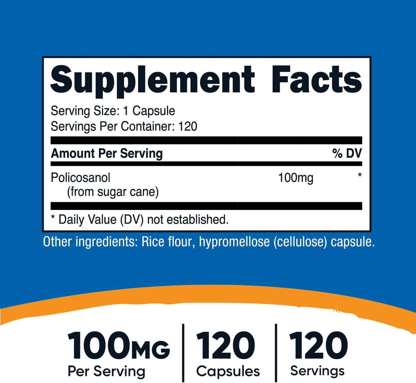 Nutricost Policosanol 100mg,  - 120 Capsules