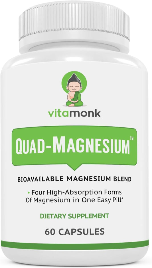 Quad Magnesium Blend by Vitamonk - with Magnesium Orotate, 60 capsules