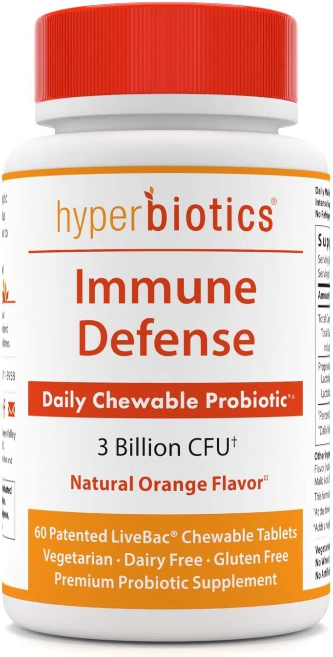 Hyperbiotics Immune Defense Vegan Chewable Tablets | 60 count