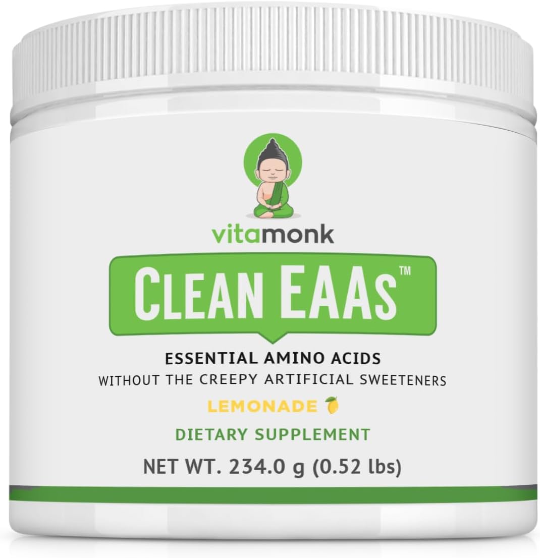 VitaMonk Clean EAA - EAAs with No Artificial Sweeteners for Pre-Workout, Energy and Recovery