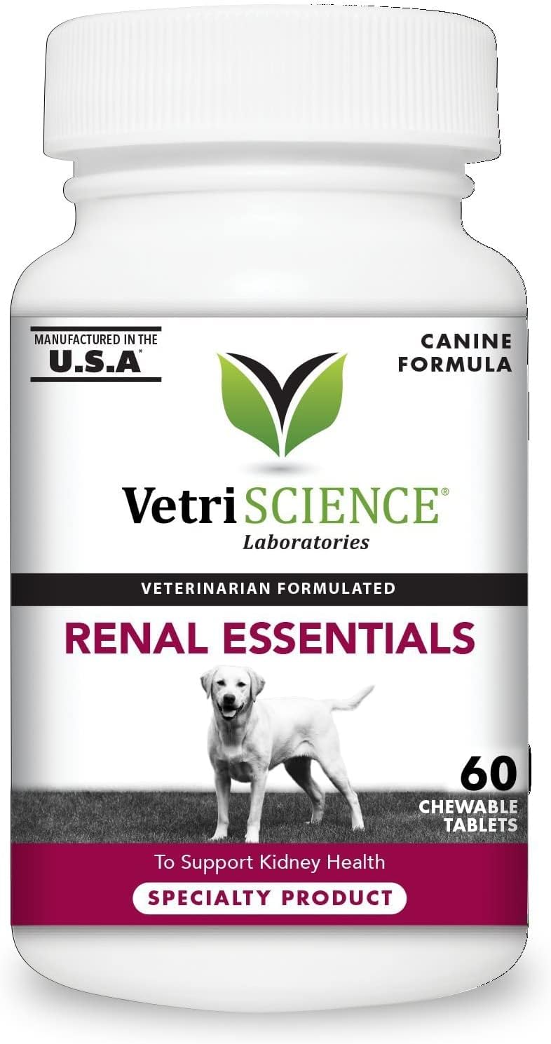 VETRISCIENCE Renal Essentials Kidney Supplement for Dogs ,– Kidney and Urinary Tract Support60 count