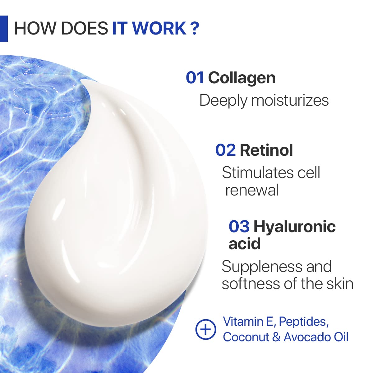 Collagen Cream for Face with Retinol and Hyaluronic Acid