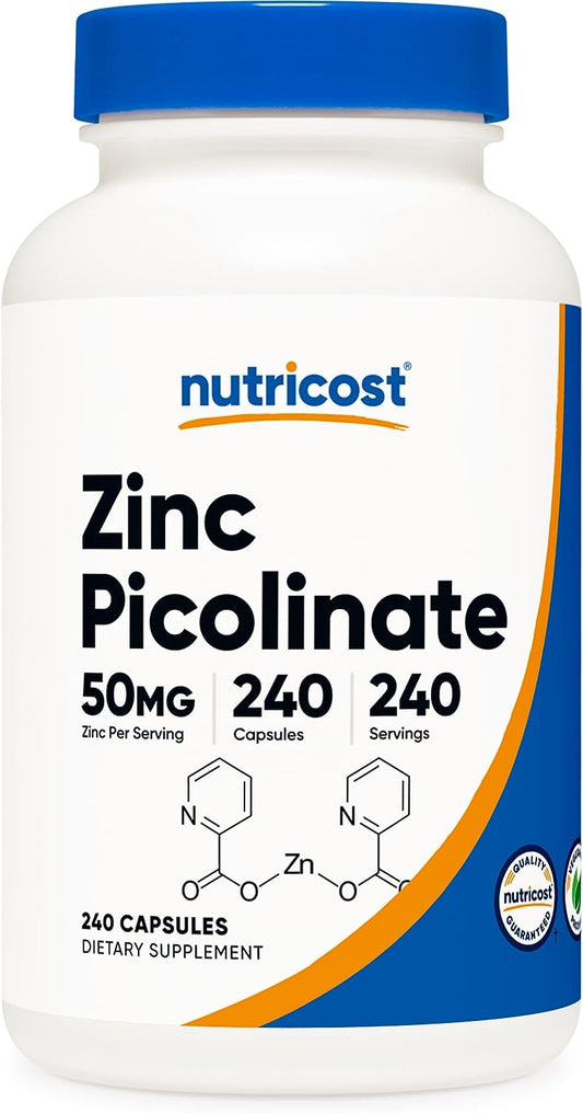 Nutricost Zinc Picolinate 50mg, 240 Vegetarian Capsules