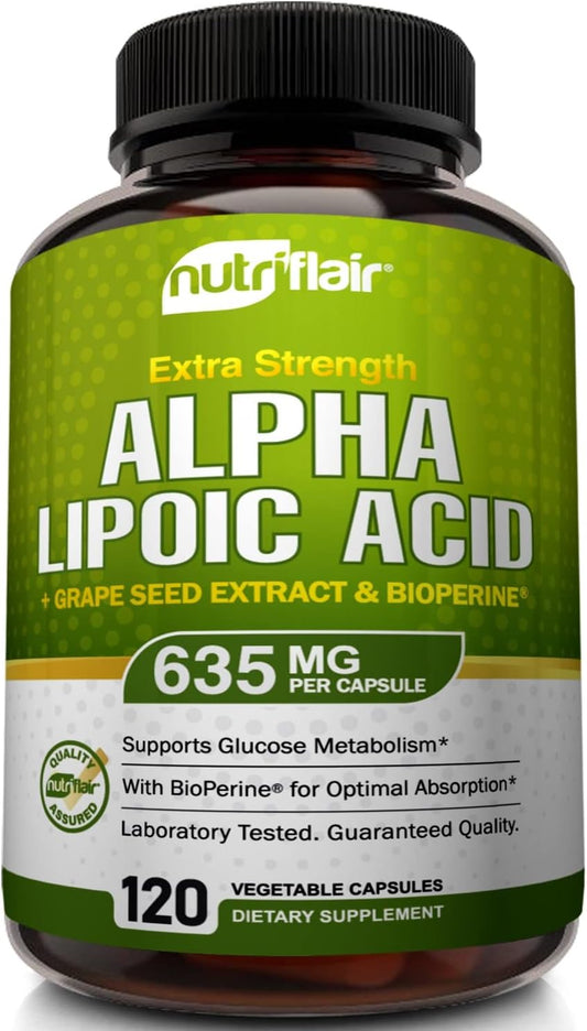 NutriFlair Alpha Lipoic Acid 600mg, 120 Capsules