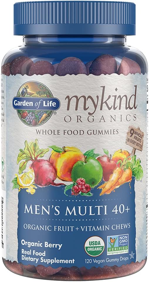 Garden of Life mykind Organics Men 40+ Gummy Vitamins, 40+Multi Berry, 120 Count