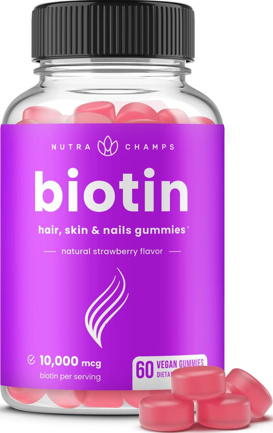 NutraChamps Biotin Gummies 10000mcg 60 count