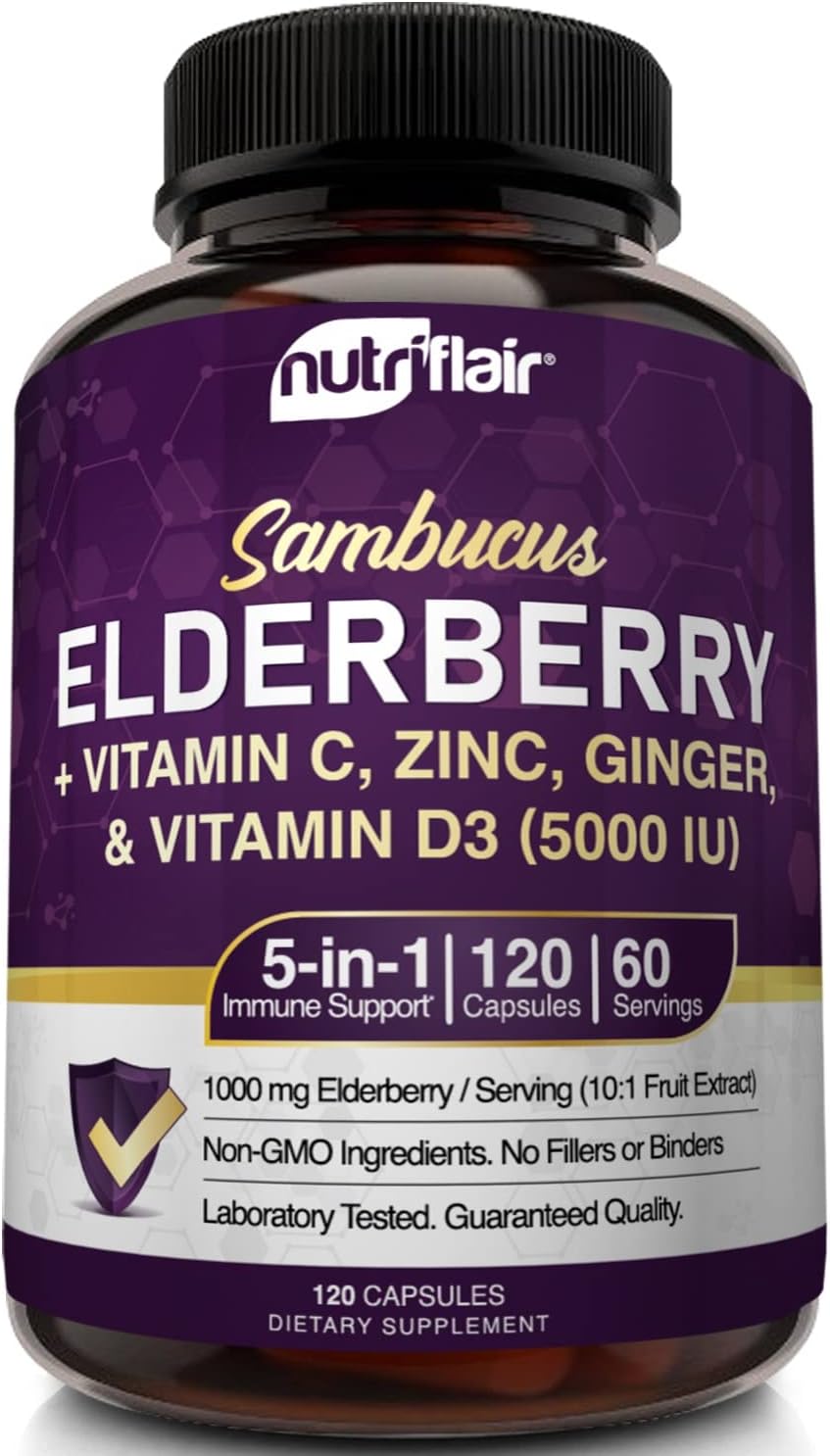 NutriFlair Sambucus Elderberry, 120 Veggie Capsules