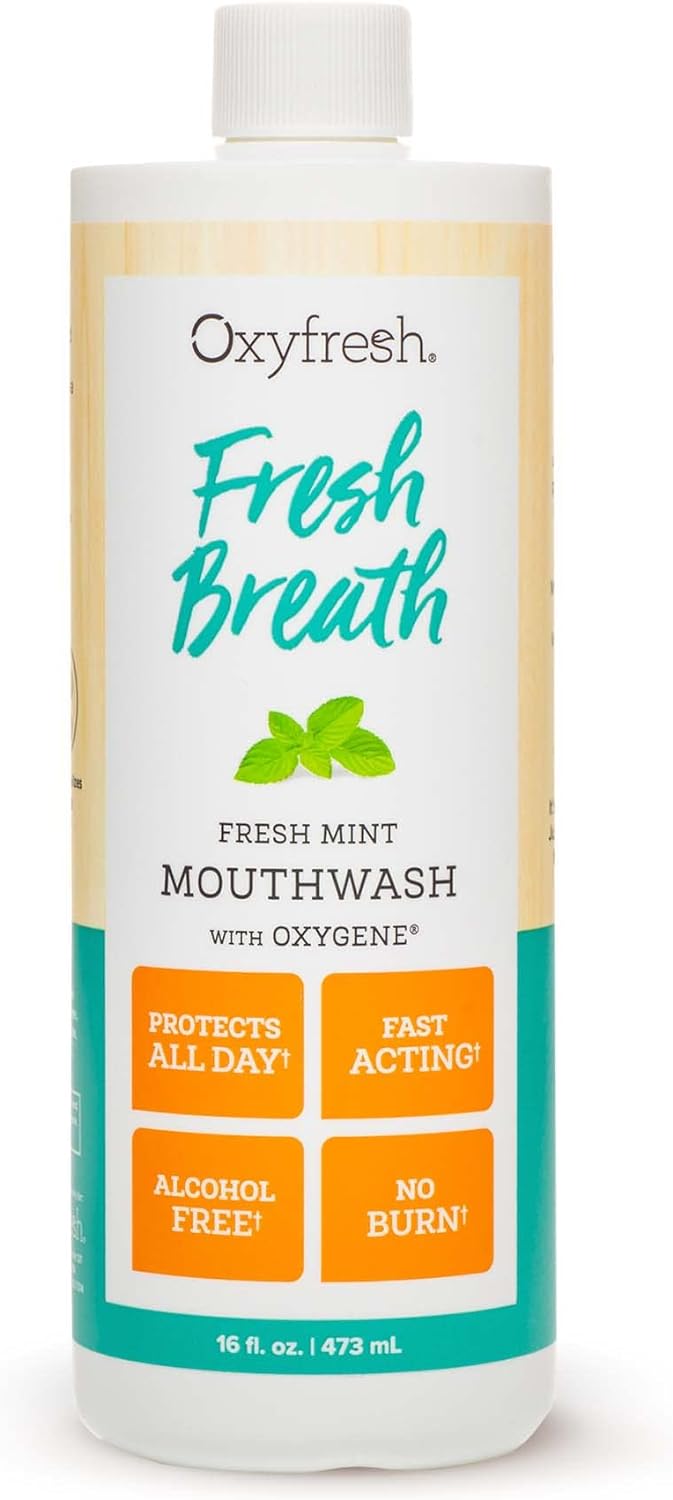 Oxyfresh Fresh Breath Fresh Mint Mouthwash –1-16 oz Bottle