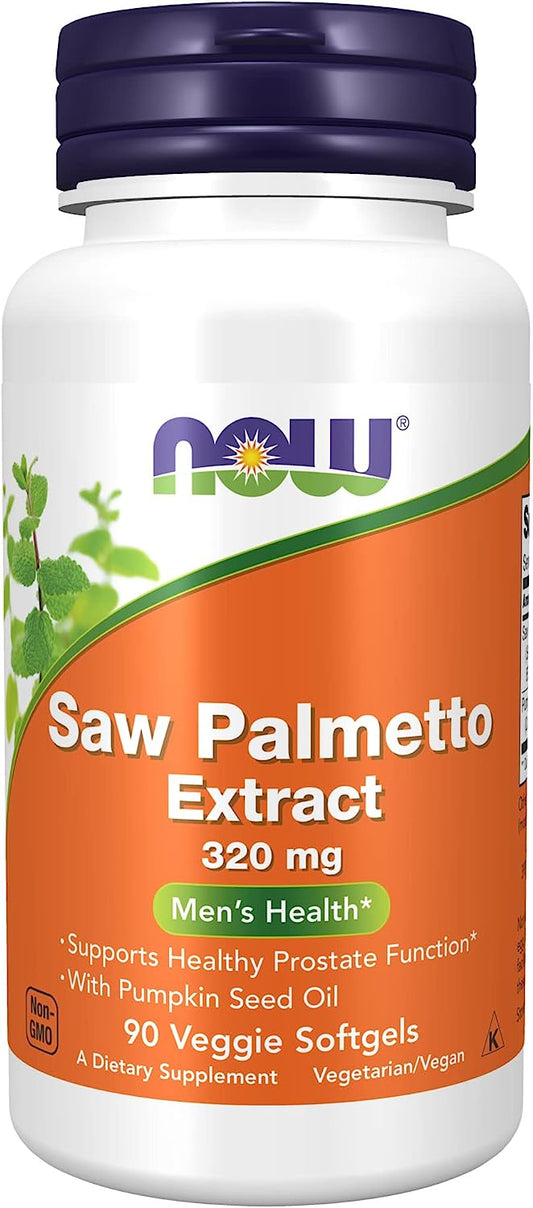 NOW Supplements, Saw Palmetto Extract 320 mg , Men's Health, 90 Veg Softgels