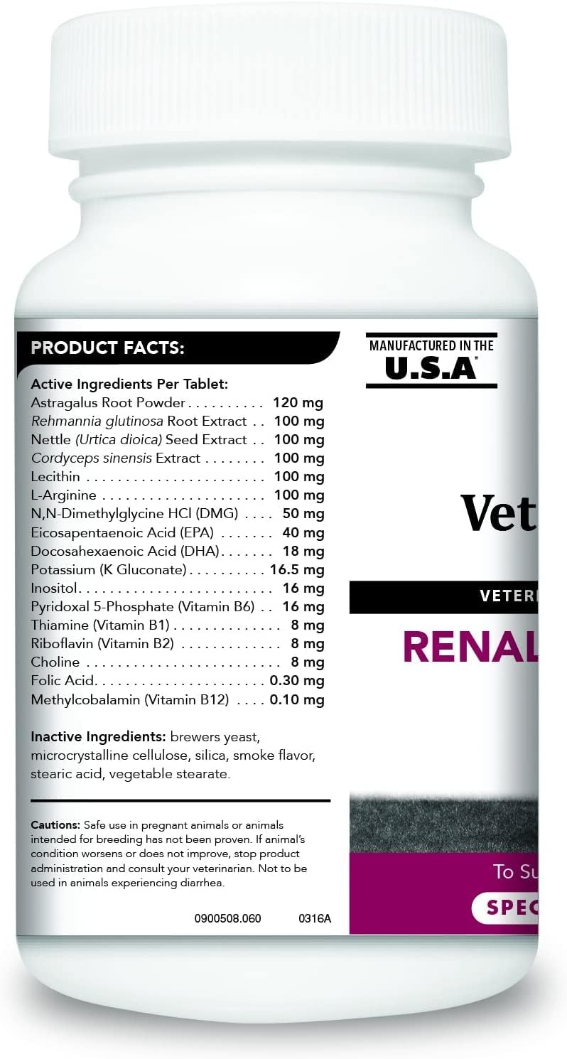 VETRISCIENCE Renal Essentials Kidney Supplement for Dogs ,– Kidney and Urinary Tract Support60 count