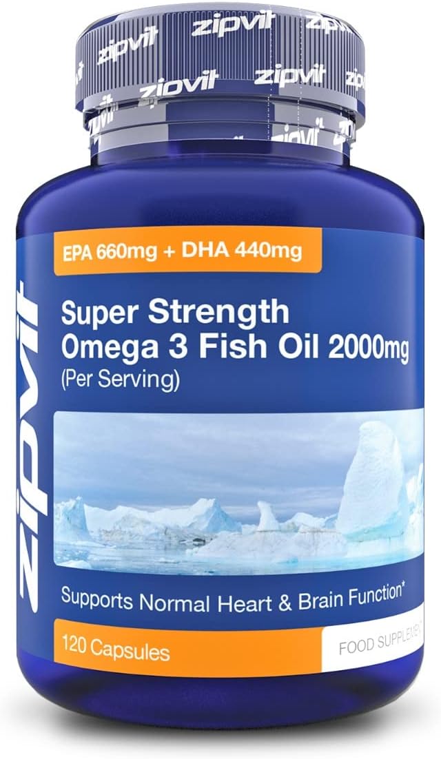 Omega 3 Fish Oil 2000mg, EPA 660mg DHA 440mg per Daily Serving. 120 Capsules