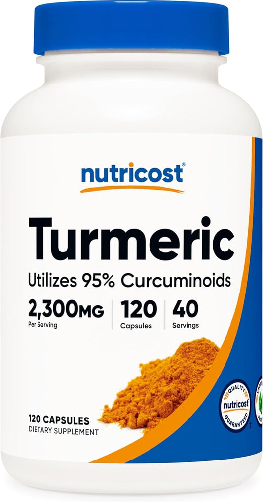 Nutricost Turmeric Curcumin with BioPerine and 95% Curcuminoids,  120 Capsules