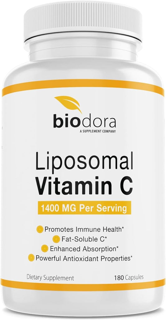 Biodora Liposomal Vitamin C, Healthy Immune System,180 Capsules