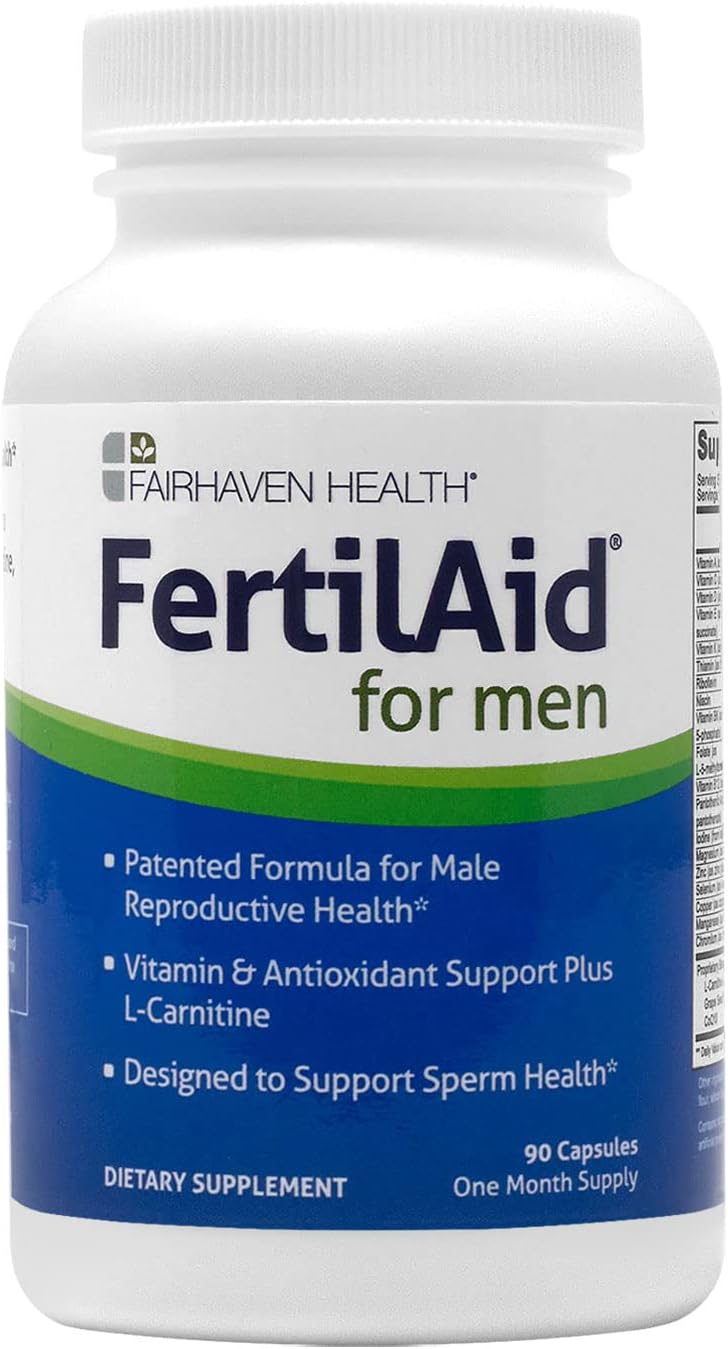 Fairhaven Health FertilAid for Men Prenatal Male Fertility Supplement 90 Capsules