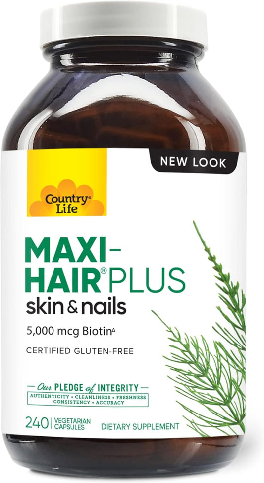 Country Life, Maxi-Hair Plus  Hair, Skin and Nails, 240 capsules