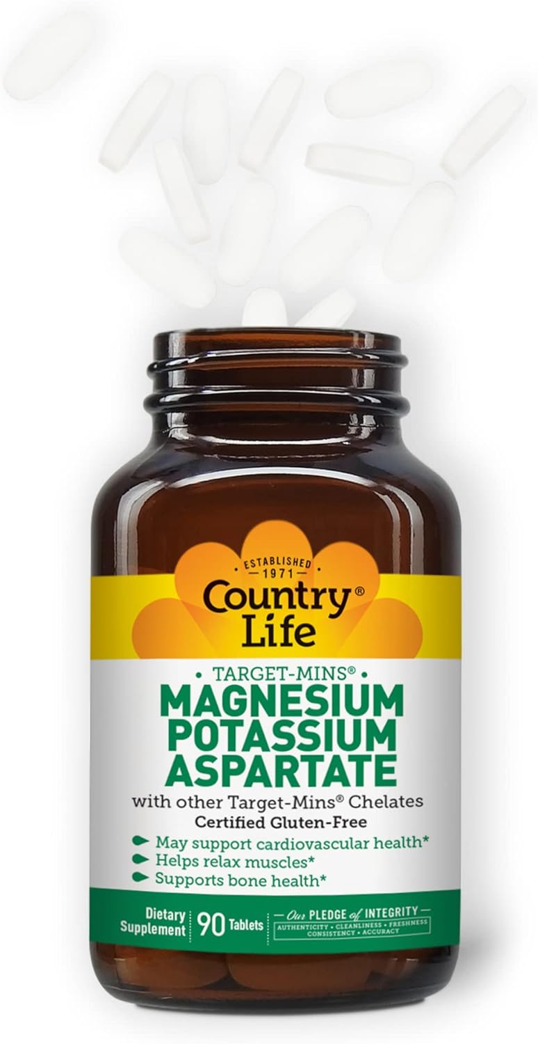 Country Life Target-Mins Magnesium Potassium Aspartate, 90 Tablets