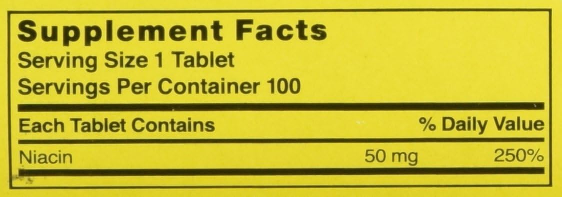 Nature's Blend Niacin 50 Milligram 100 Tabs