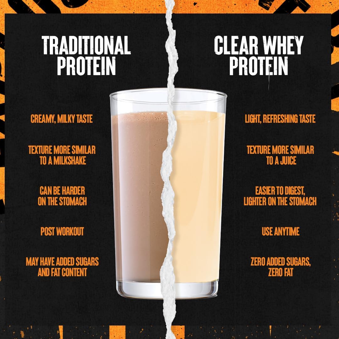 Clear Whey Isolate Protein Powder -  Easy to Digest and Mix, 5g BCAA,Pineapple Orange 500g