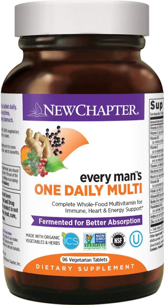 New Chapter Men's Multivitamin-Every Man's One Daily, Gentle on The Stomach - 96 ct