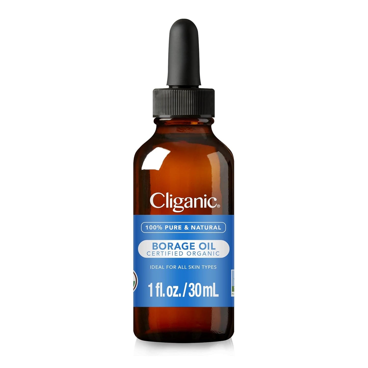 Cliganic Organic Borage Seed Oil for Face, 100% Pure (1oz) - Natural Non-GMO Cold Pressed Visit the Cliganic Store