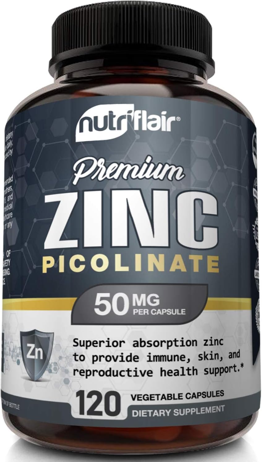 NutriFlair Zinc Picolinate 50mg, 120 Capsules