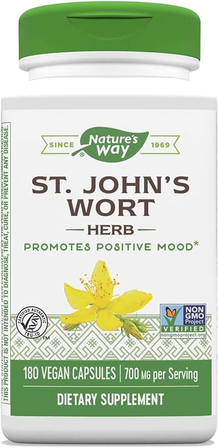 Nature's Way Premium St. John’s Wort Herb, 180 Vegan Capsules