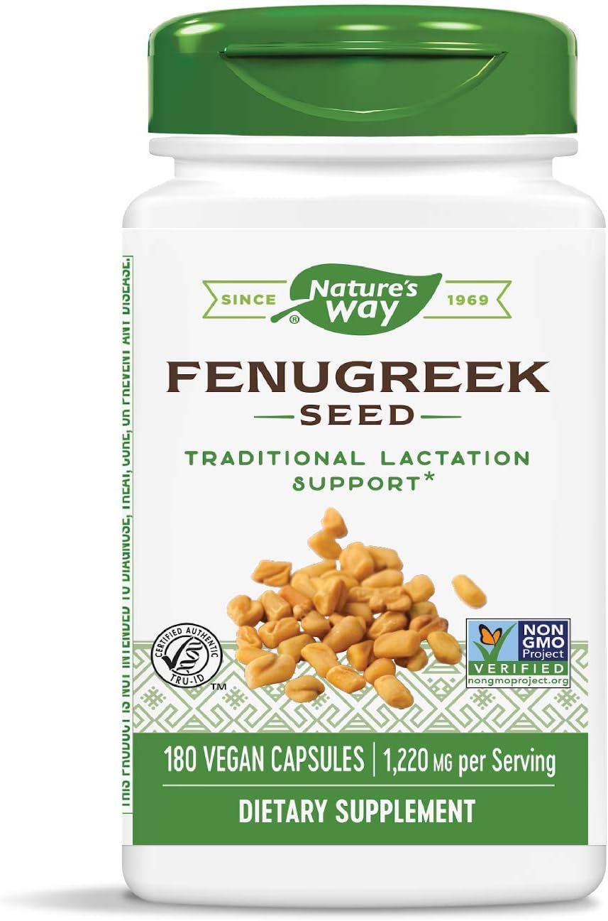 Nature's Way Fenugreek Seed, Breastfeeding  support 180 Vegan Capsules