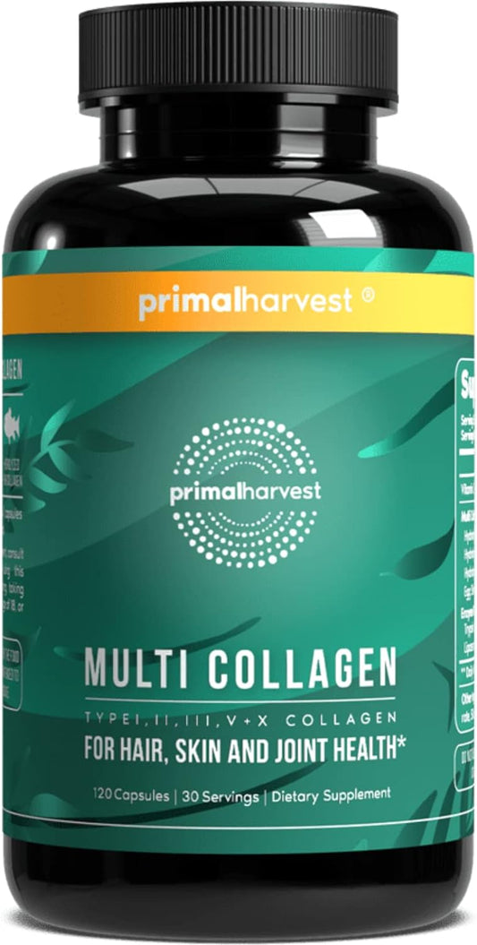 Primal Harvest Multi Collagen Pills for Women and Men -  120 Capsules