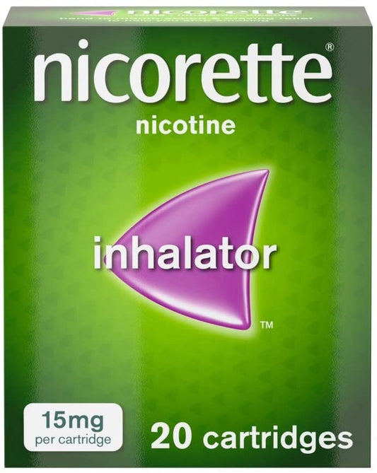 Nicorette Nicotine Inhalator, Fast Craving Relief, 15 mg x 20 Nicotine Cartridges (Quit Smokig and Stop Smoking Aid)