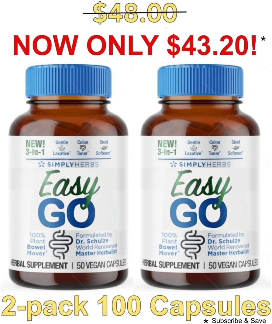 Dr. Schulze's Easy GO Bowel Mover - Formulated Gentle Laxative 50 capsules