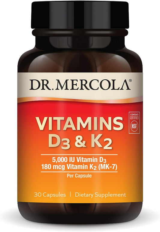 Dr. Mercola Vitamins D3 & K2,Supports Immune Health 30 count