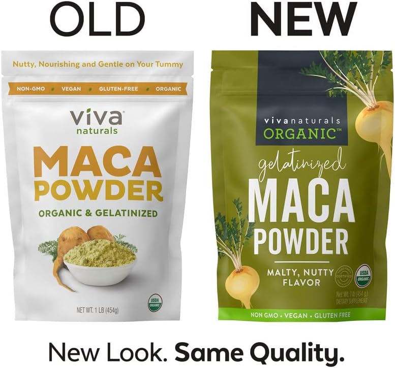 Viva Naturals Organic Maca Powder - Gelatinized Maca Powder Organic